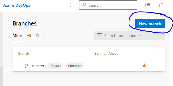 Azure DevOps Create Branch